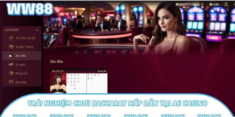 Trải nghiệm chơi Baccarat hấp dẫn tại AE Casino